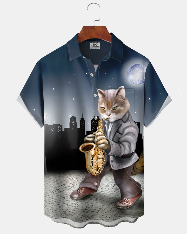 Alohadaddy® Vintage "Jazz Cat" Art Print Men&