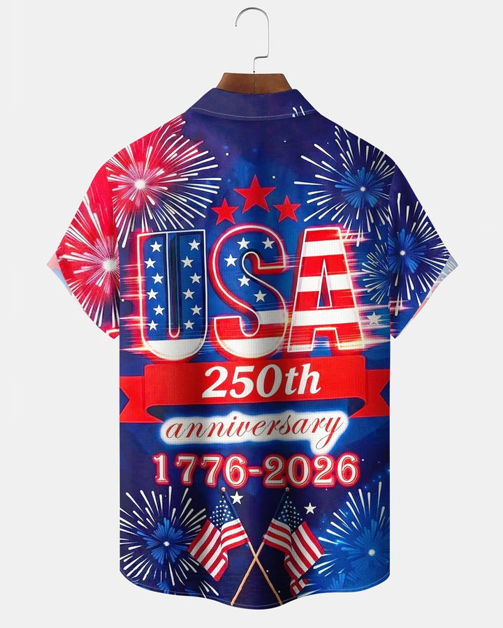 Alohadaddy® Holiday Independence Day Print Art Button Cardigan with Pockets Men&