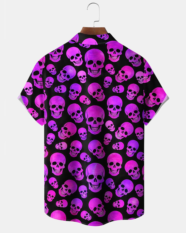 Alohadaddy® Holiday Halloween Graphic Print Button-Down Pocket Cardigan-Style Men&