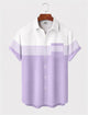 Alohadaddy® Men's Short-Sleeve Button-Down Shirt with Pocket Geometric Print