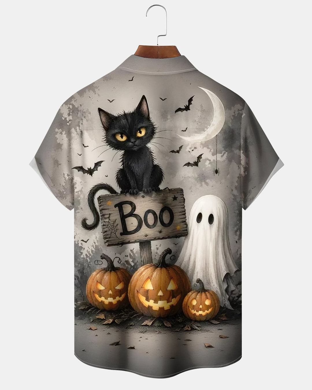 Alohadaddy® Holiday Halloween Graphic Print Button-Down Pocket Cardigan-Style Men&