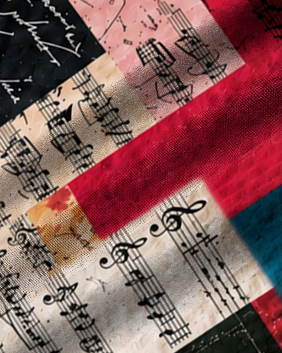 Alohadaddy® Retro Jazz Abstract Note Print Men&