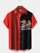 Alohadaddy Retro 60s Cartoon Car Flame Pocket Bowling Shirt