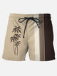 Pantalones cortos de playa de rayas degradadas de secado rápido para hombre, pantalones casuales sin arrugas de talla grande