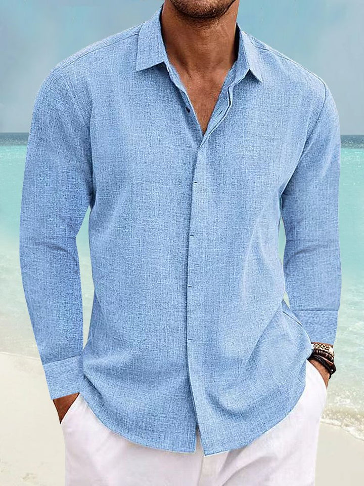Alohadaddy Basic Cotton Linen Plain Men&