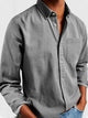 Alohadaddy Basic Casual 3D Men's Button Pocket Long Sleeve Shirt Big & Tall