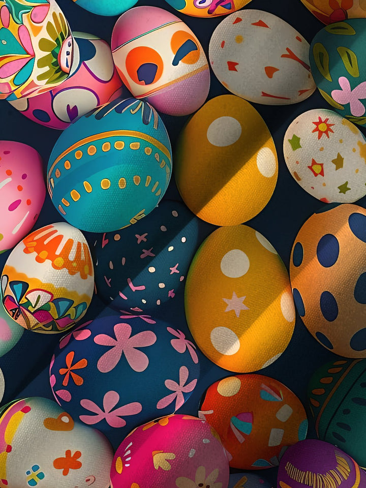 Alohadaddy Easter Egg Print Art Pocket Buttons Plus Size Stretch Shirt