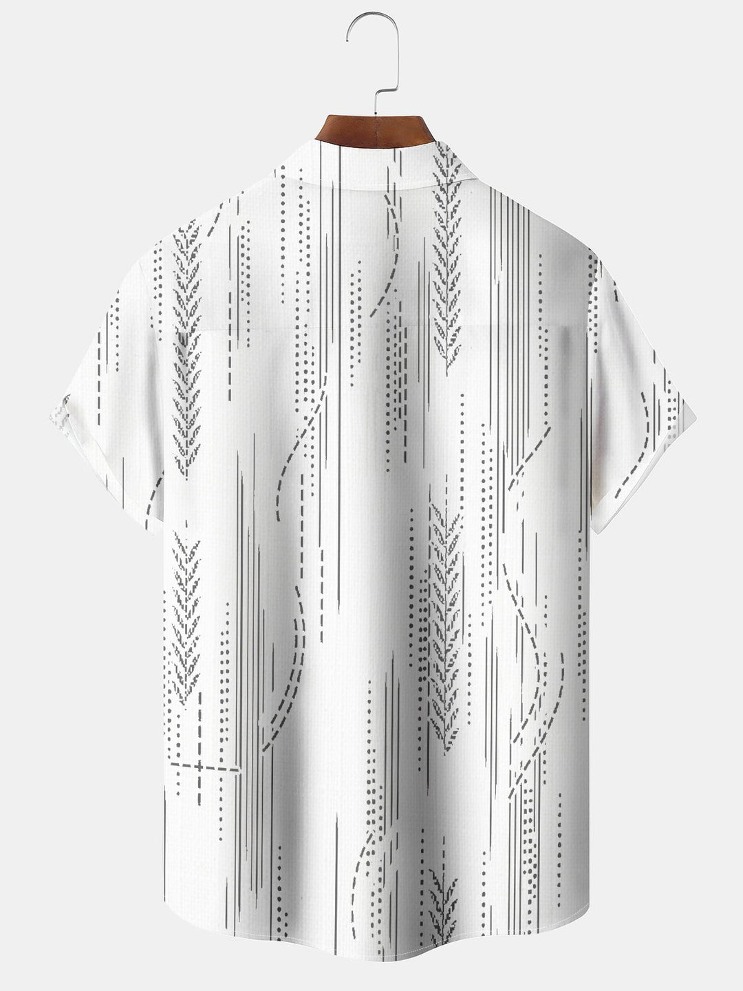 Alohadaddy Casual Daily Stripes Geometric Print Art Button Cardigan Pockets Breathable Soft Long Large Size Short Sleeve Shirt
