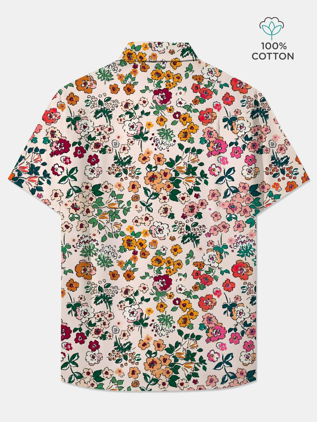 Alohadaddy Cotton Floral Art Print Moisture Wicking Chest Pocket Cardigan Hawaiian Oversized Short Sleeve Shirt