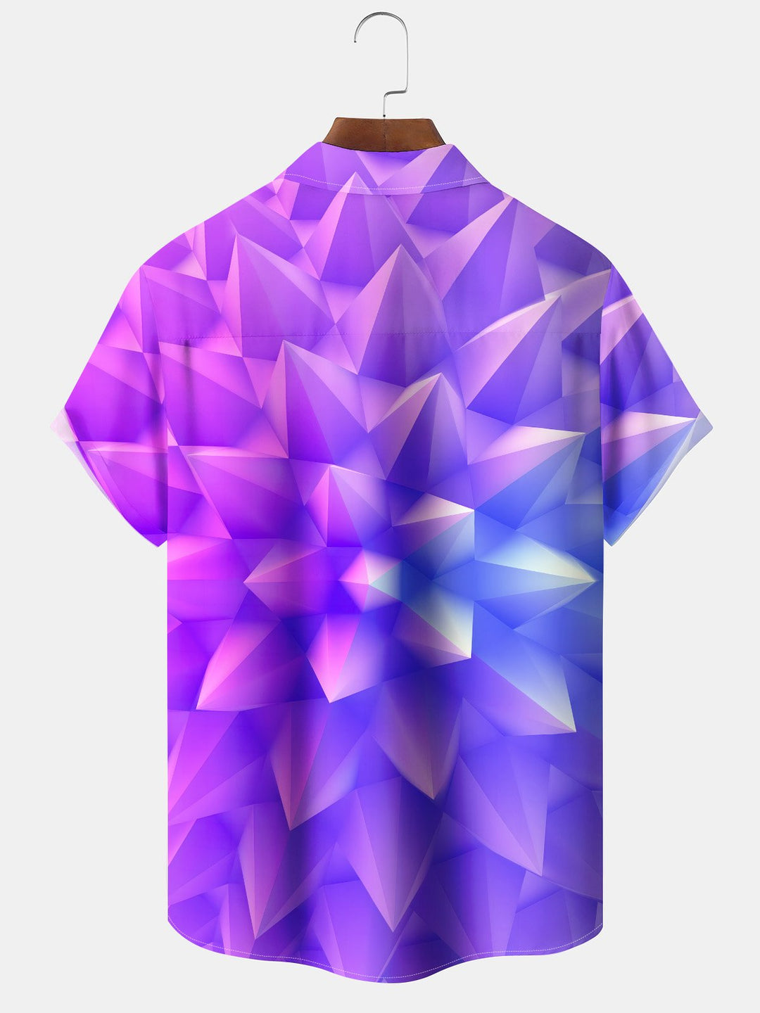 Alohadaddy® casual geometric three-dimensional print art moisture wicking chest pocket stretch large size Hawaiian shirt