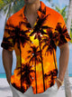 Alohadaddy® Palm Tree Sunset Chest Pocket Hawaiian Men's Short Sleeve Shirt Big & Tall