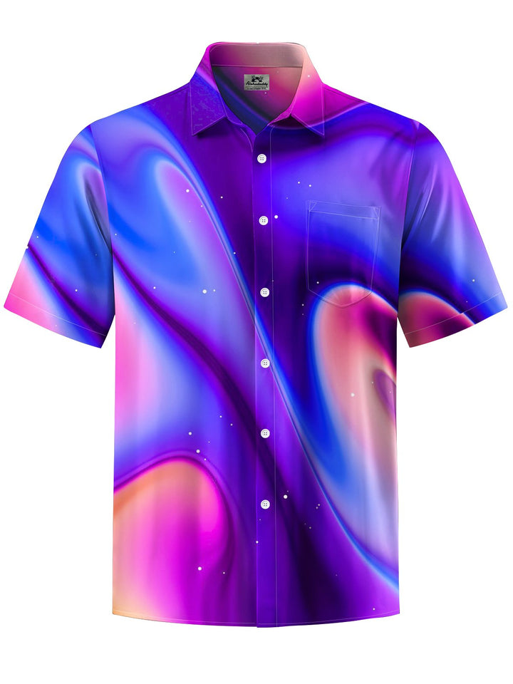 Alohadaddy® Casual Abstract Texture Print Pockets Elastic Oversized Men&