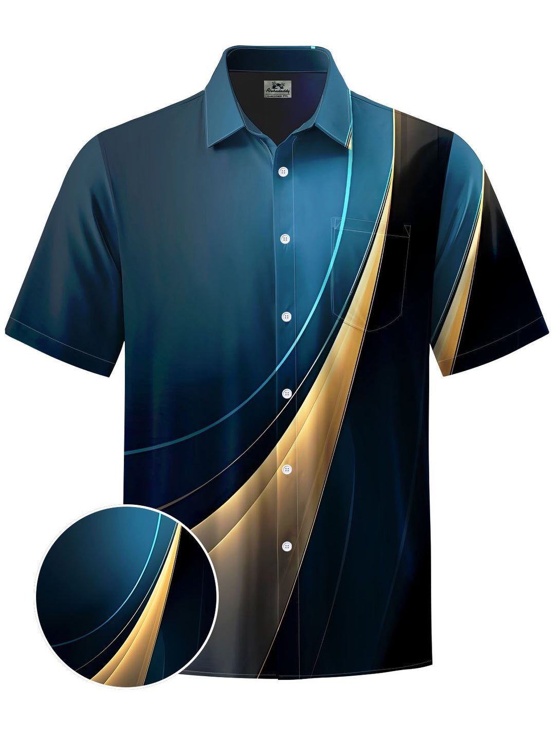Alohadaddy® Casual Abstract Print Chest Pocket Men&