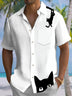 Alohadaddy® Casual Cat Art Print Mens Moisture Wicking Short Sleeve Shirt Big & Tall
