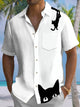 Alohadaddy® Casual Cat Art Print Mens Moisture Wicking Short Sleeve Shirt Big & Tall