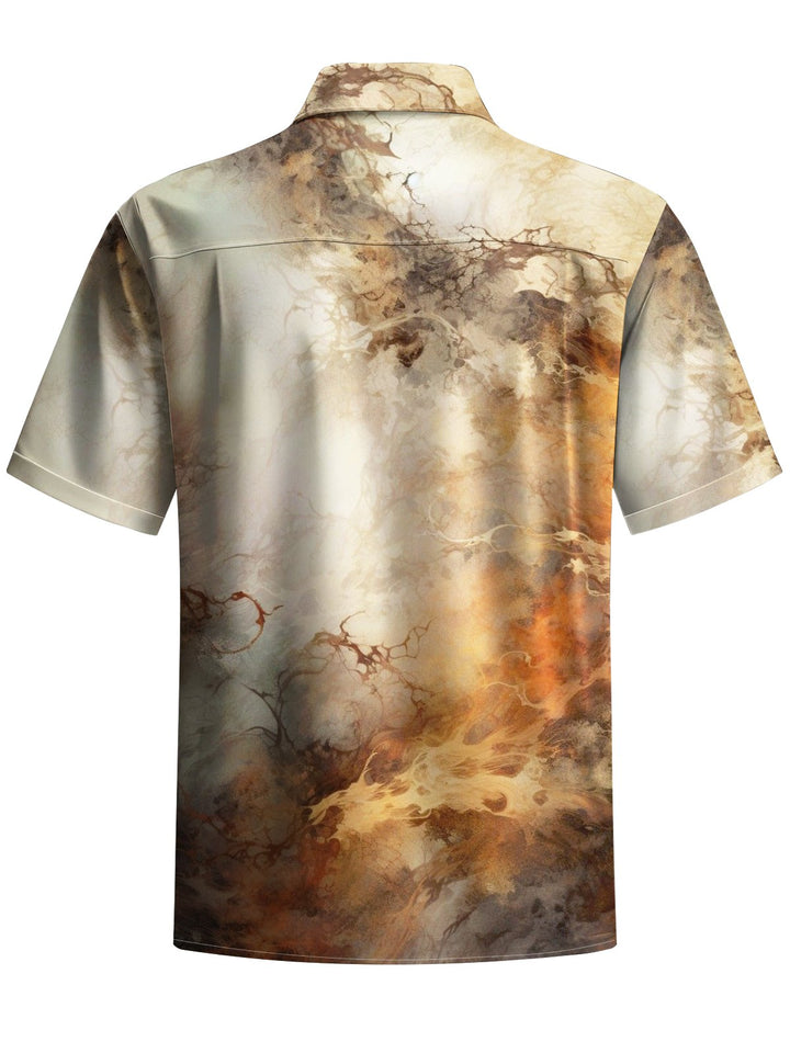 Alohadaddy® Casual Abstract Texture Art Print Chest Pocket Men&