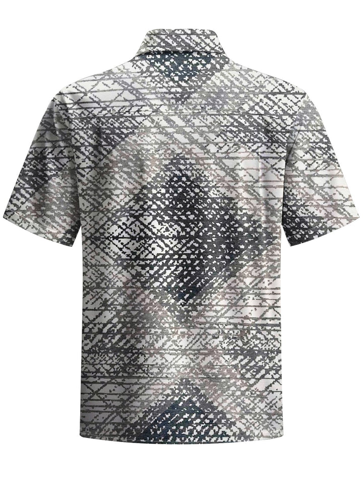 Alohadaddy® Casual Stripe Plaid Print Art Chest Pocket Men&