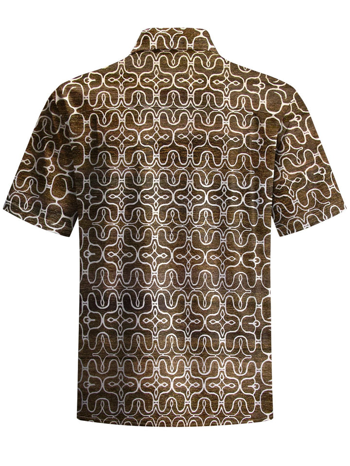 Alohadaddy® Vintage Geometric Art Print Chest Pocket Men&