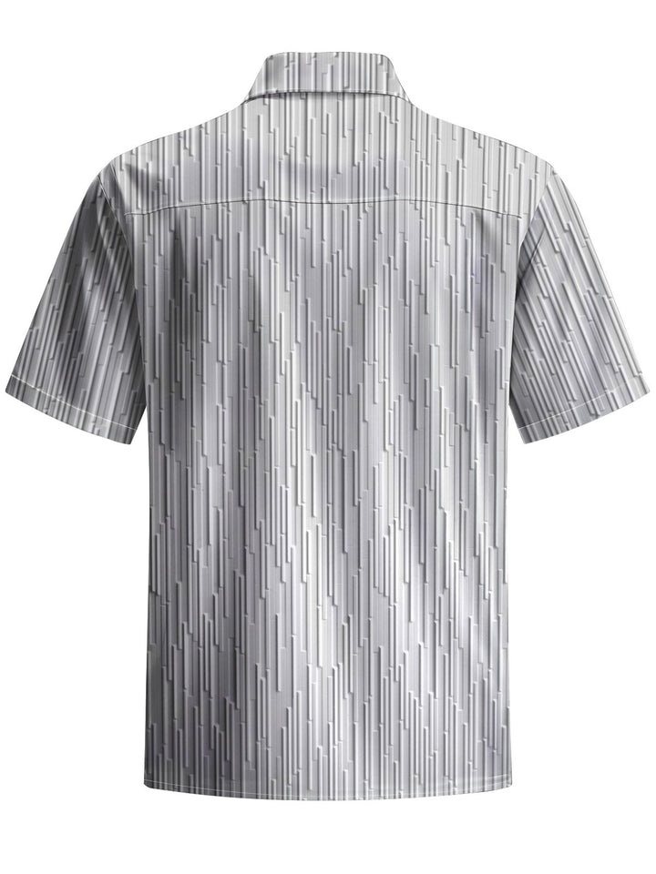 Alohadaddy® Casual Stripe Art Print Chest Pocket Men&