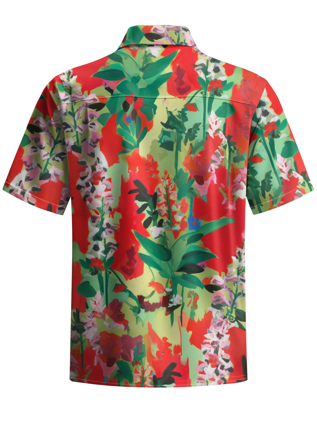Alohadaddy® Hawaiian Tropical Flower Art Print with Chest Pocket and Elasticity for Men&