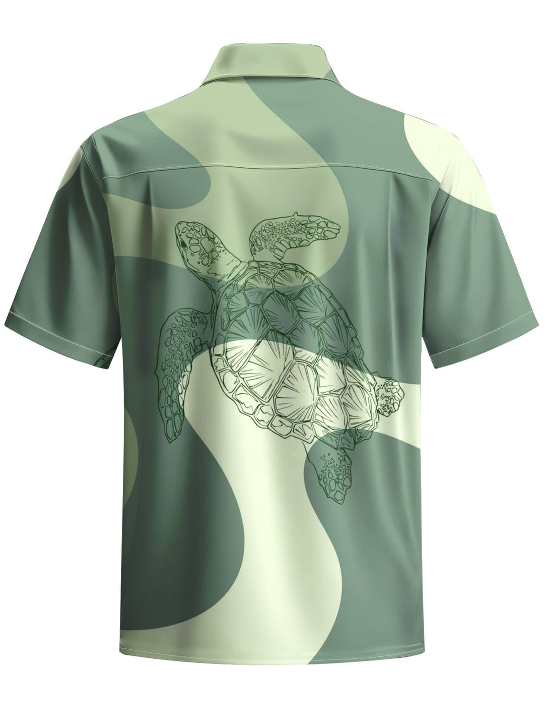 Alohadaddy® Casual Geometric Turtle Print Chest Pocket Men&