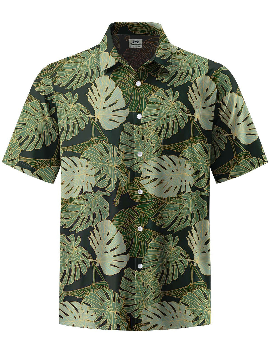 Alohadaddy® Hawaiian Palm Leaf Art Print Chest Pocket Men&