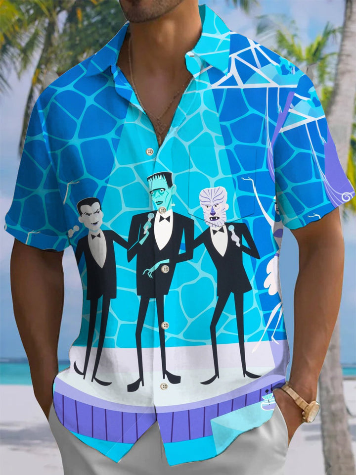 Alohadaddy® Retro Geometric Atom Cartoon Print Pocket Stretch Men&