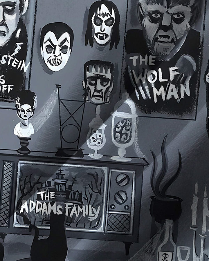 Alohadaddy® Vintage The Addams Family Cartoon Print Pocket Elastic Button Men&