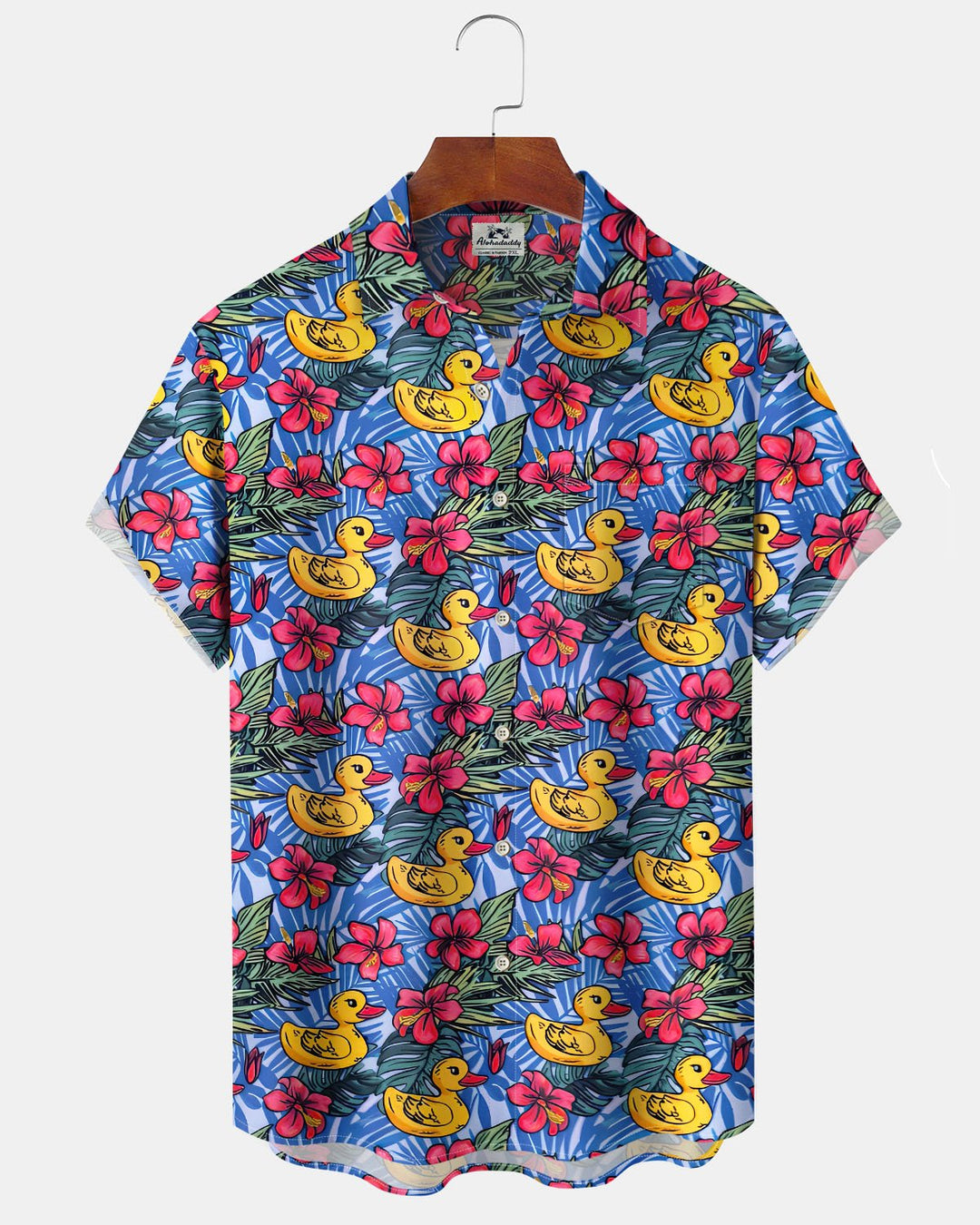 Alohadaddy® Casual Floral Duck Print Art, Button Pocket Cardigan Men&