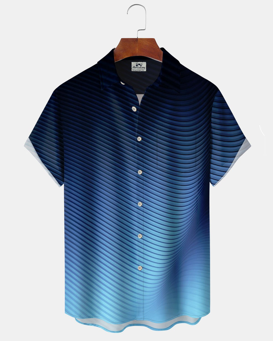 Alohadaddy® Casual Striped Gradient Print Art  Button Pockets Cardigan Men&