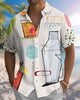 Alohadaddy® Casual Cocktail Set Geometric Print Art Button Pockets Cardigan Men's Short-Sleeve Shirt  Big & Tall