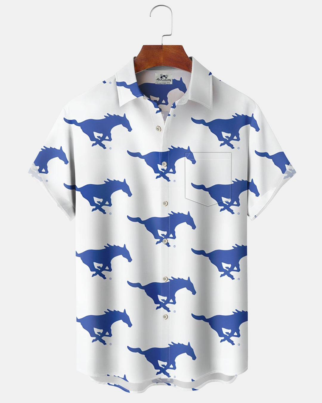 Alohadaddy® Casual Horse Print Art Button Pocket Cardigan Men&