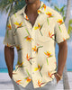 Alohadaddy® Vintage Bird of Paradise Floral Print Art Button Pocket Cardigan Men's Short Sleeve Shirt Big & Tall