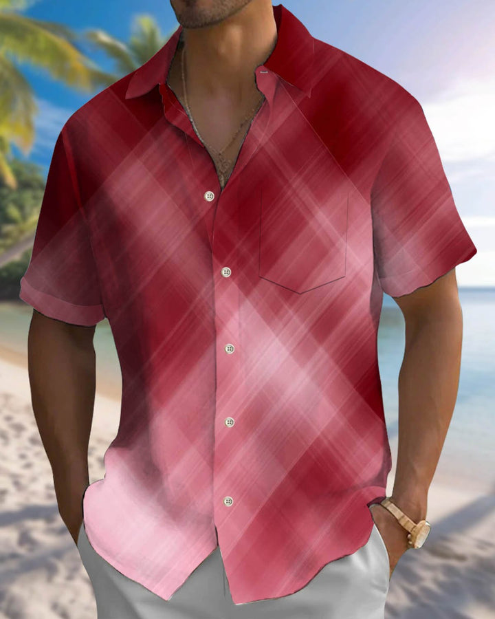 Alohadaddy® Casual Gradient Print Art Button Pocket Cardigan Men&