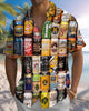 Alohadaddy® Holiday Beer Season Graphic Print Button-Down Pocket Cardigan-Style Men's Short-Sleeve Shirt