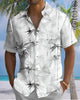 Alohadaddy® Men's Short-Sleeve Button-Down Shirt with Bamboo Print Pocket and Cardigan-Style Front