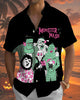 Alohadaddy® Men's Short-Sleeve Button-Down Shirt with Pocket  Vintage Halloween Monster Print
