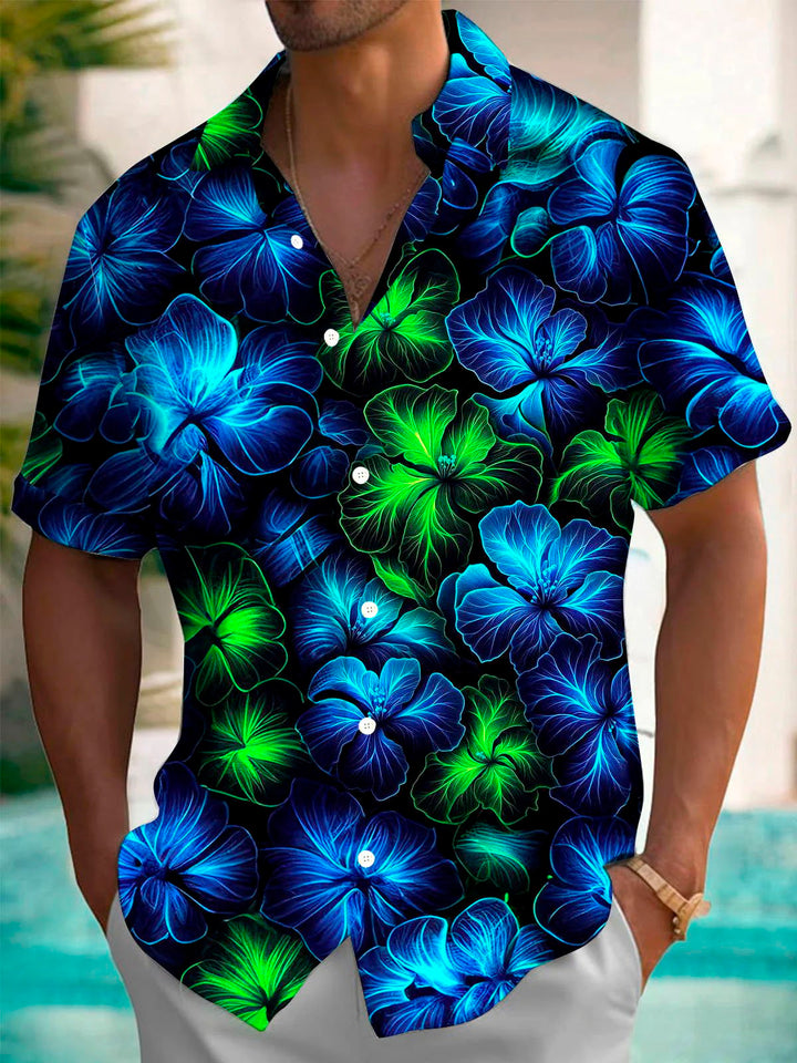 Alohadaddy Retro Gradient Floral 3D Digital Print Men&