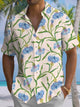 Alohadaddy® Hawaiian Flowers Art Print Chest Pocket Mens Short Sleeve Shirts Big & Tall