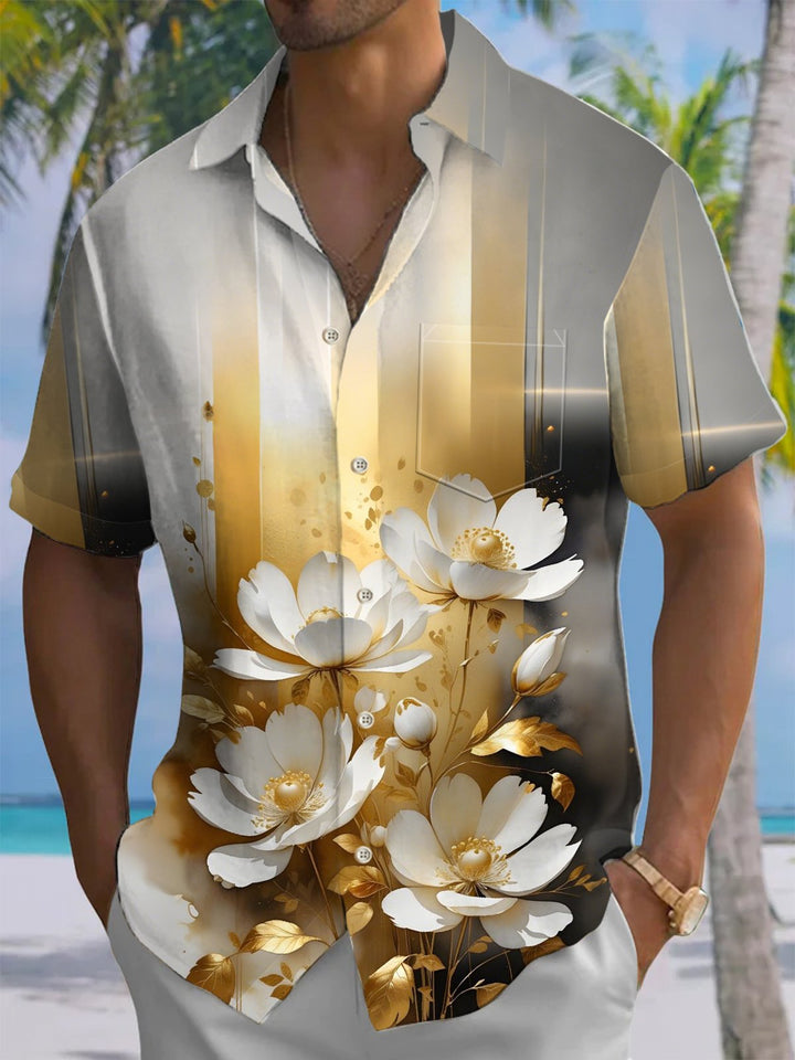 Alohadaddy® Casual Floral Art Print Moisture Wicking Men&