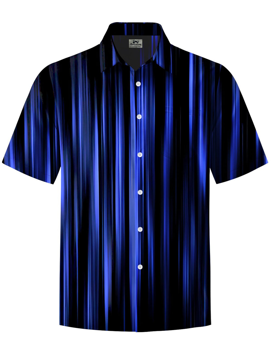 Alohadaddy® Casual Stripe Art Print Chest Pocket Men&