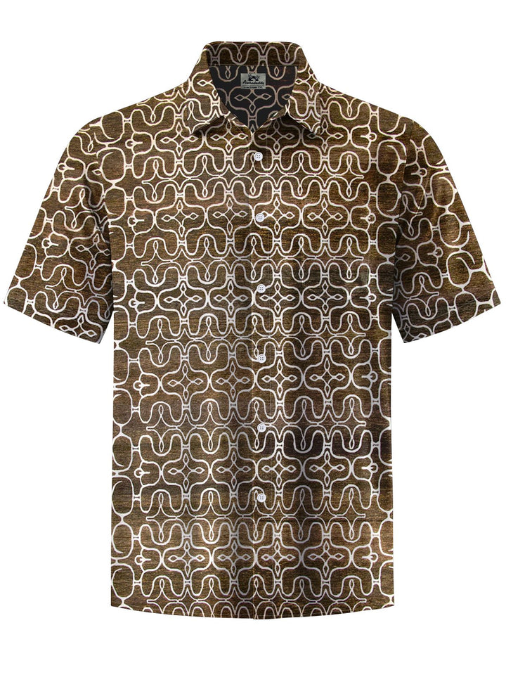 Alohadaddy® Vintage Geometric Art Print Chest Pocket Men&