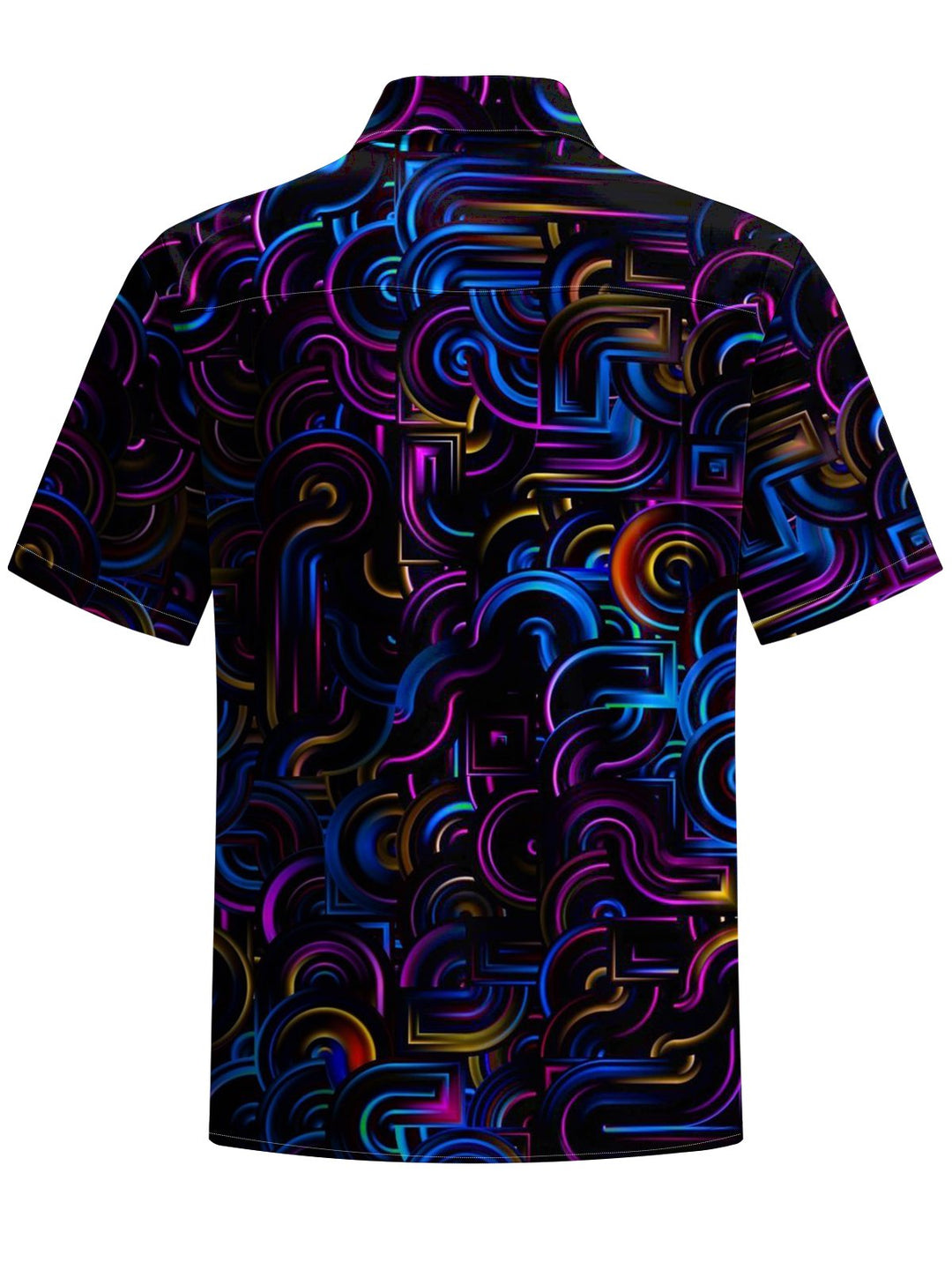 Alohadaddy® Casual Geometric Art Print Chest Pocket Men&