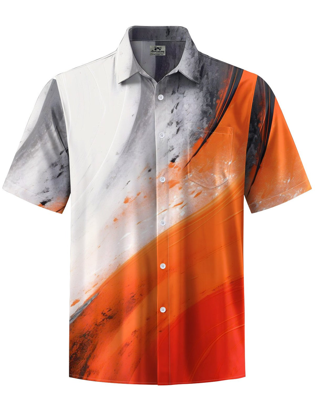 Alohadaddy® Vintage Casual Ombre Art Print Chest Pocket Men&