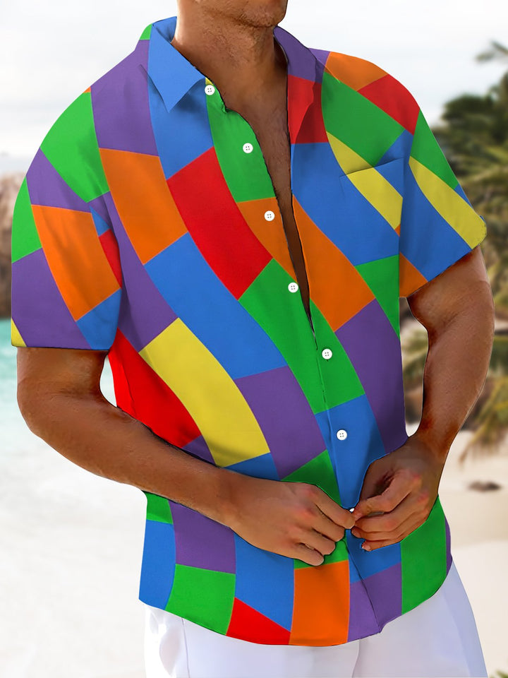 Alohadaddy® Casual Geometric Art Print Men&