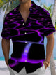 Alohadaddy® Casual Geometric Art Print Chest Pocket Stretch Men's Short Sleeve Shirt Big & Tall