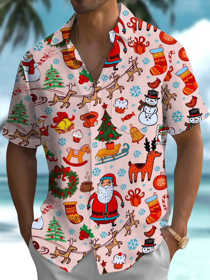 Alohadaddy® Christmas Cartoon Art Print Pocket Stretch Men&