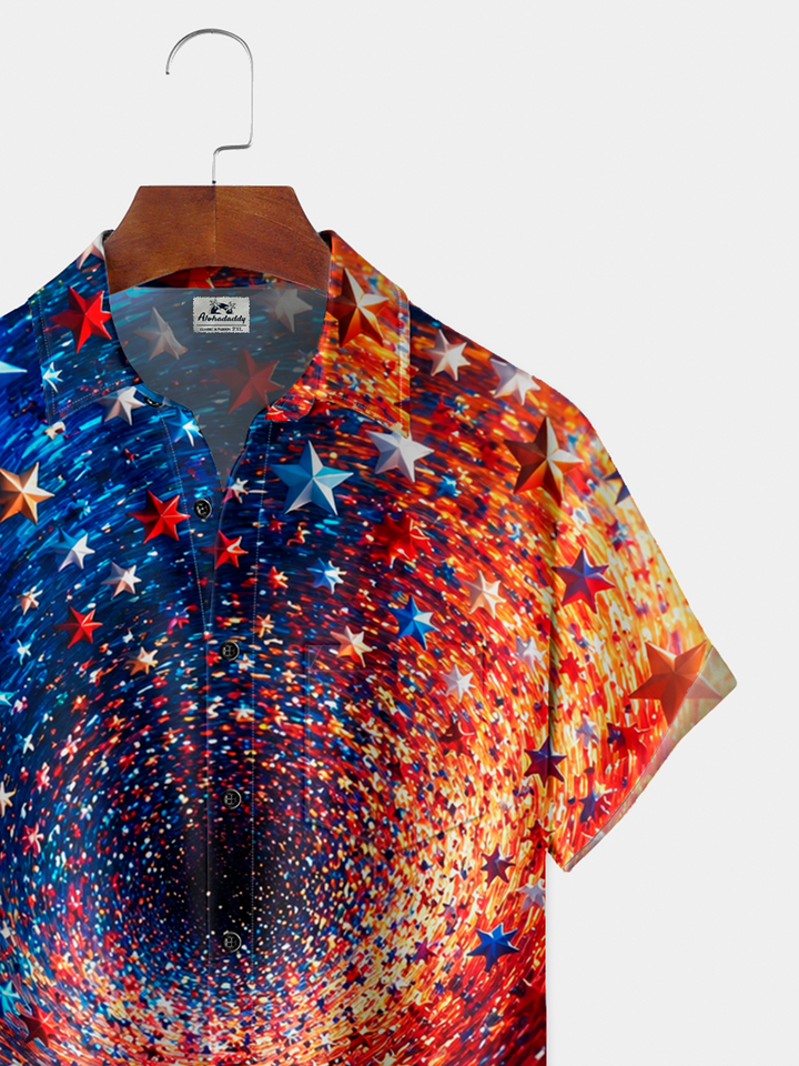 Alohadaddy® Vintage Abstract Art Print Art Button Pocket Cardigan Men&