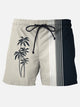 Pantalones cortos de playa de rayas degradadas de secado rápido para hombre, pantalones casuales sin arrugas de talla grande