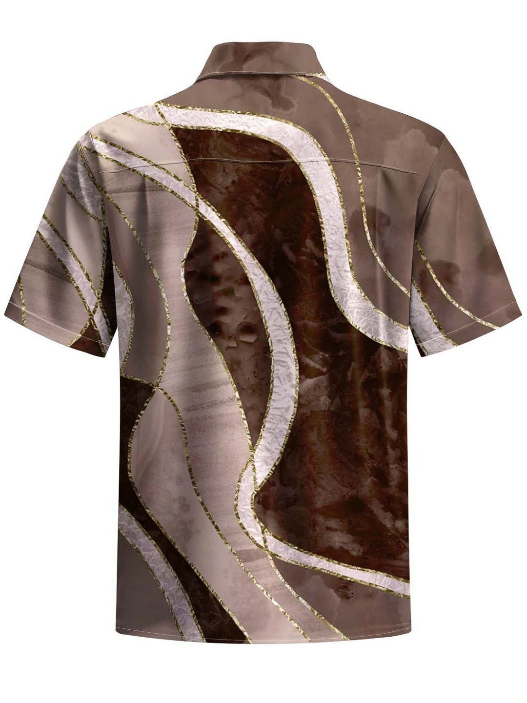 Alohadaddy® Casual Abstract Art Print Chest Pocket Stretch Men&